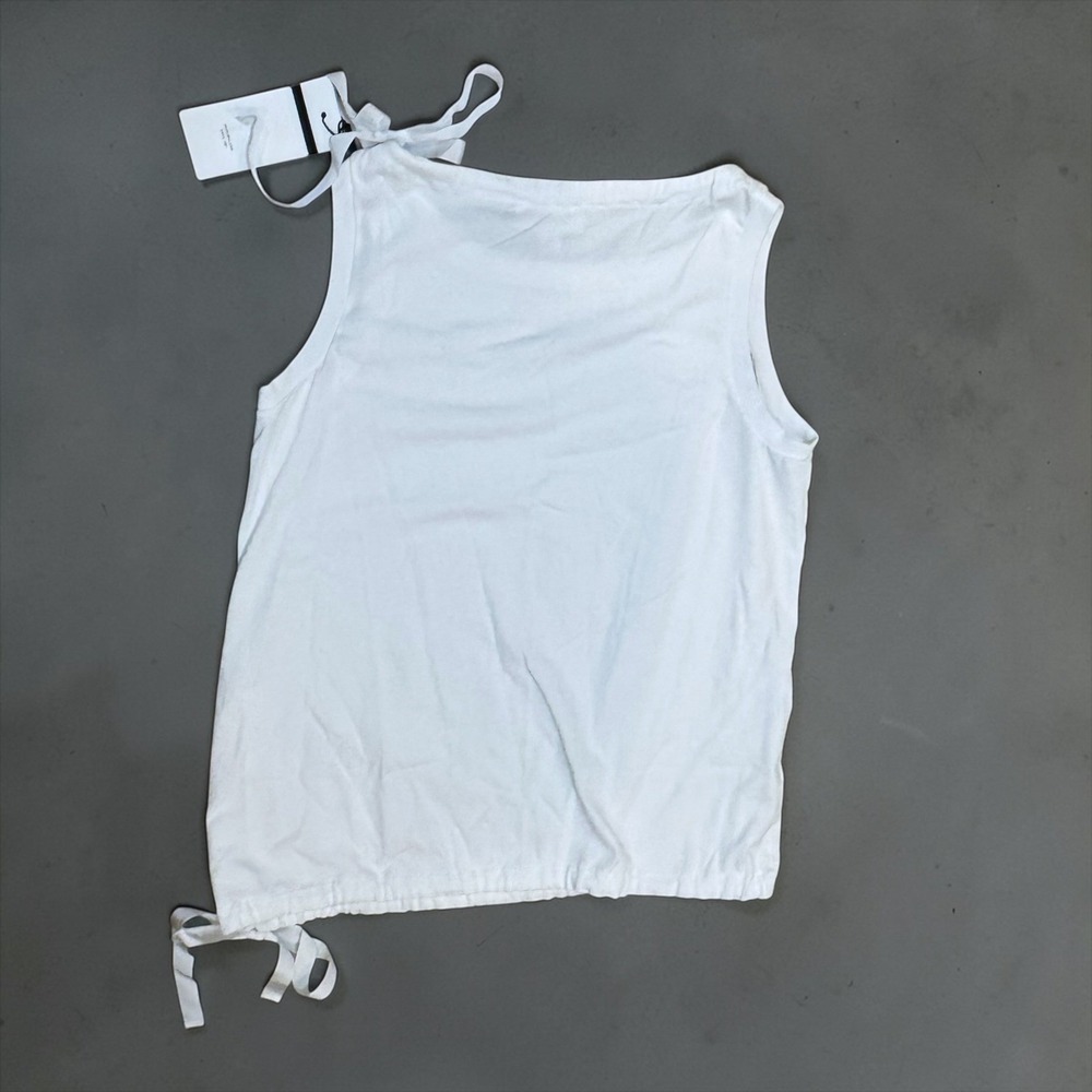 Max Mara Sport Max NWT 100% Cotton White Sleeveless Lagenlook Chic Sz M Blouse - Picture 6 of 8
